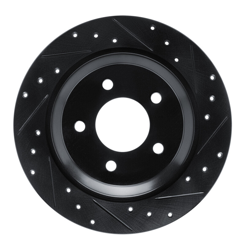 Mazda 5 Brake Rotor (1) - Rear Right - R1 Concepts - Drilled & Slotted - Black - `06-`15